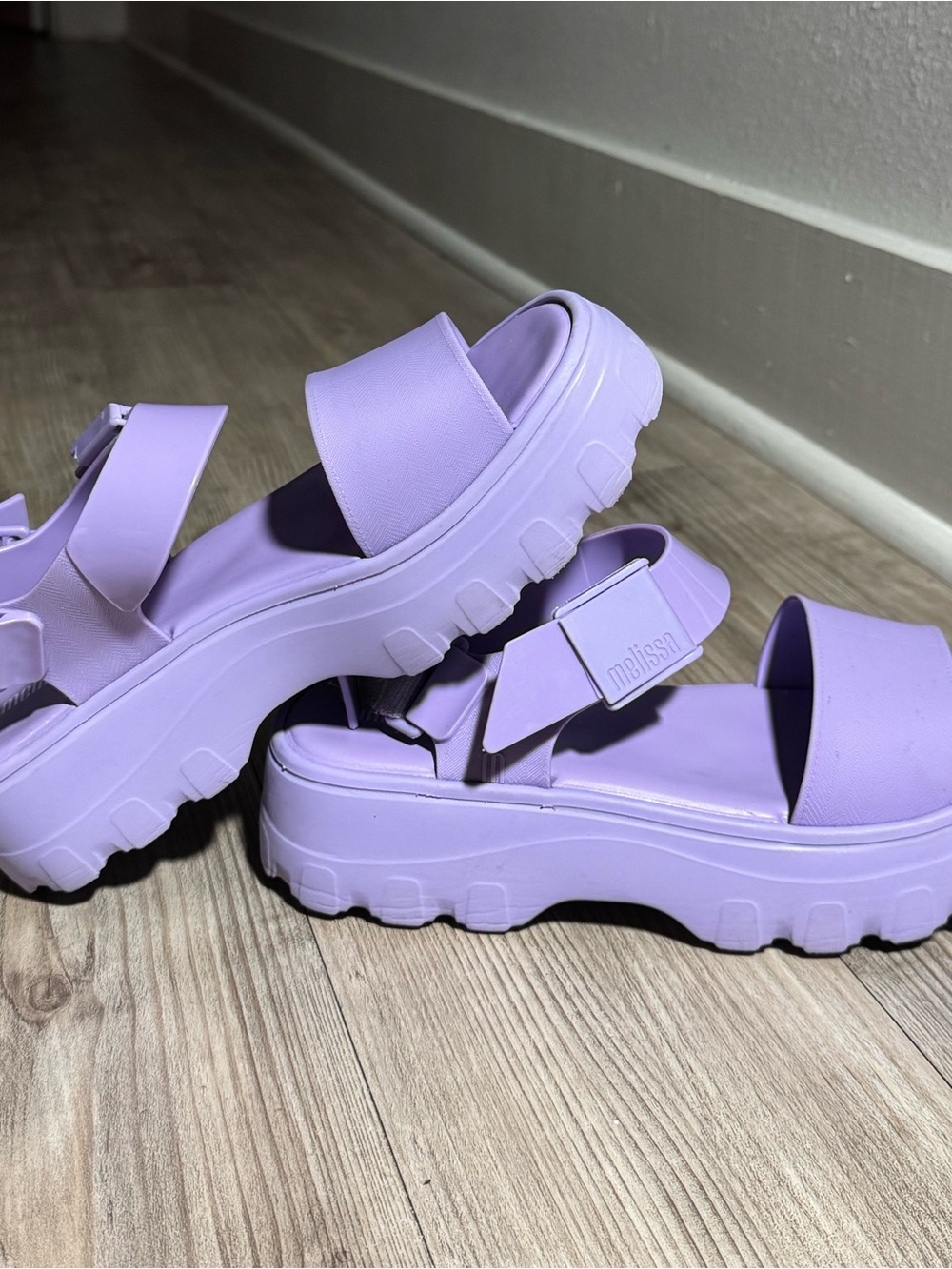 Melissa Kick Off Lilac Chunky Platform Sandals Size 9